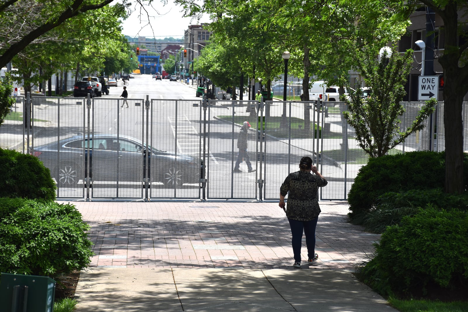 Fencing has gone up in multiple parts of downtown Dayton ahead of the NATO Parliamentary Assembly later this week, including at RiverScape MetroPark and North Main Street by the Biltmore Towers. Stacks of fencing have been delivered to many spots around downtown that will be part of the security perimeter for the international event. CORNELIUS FROLIK / STAFF