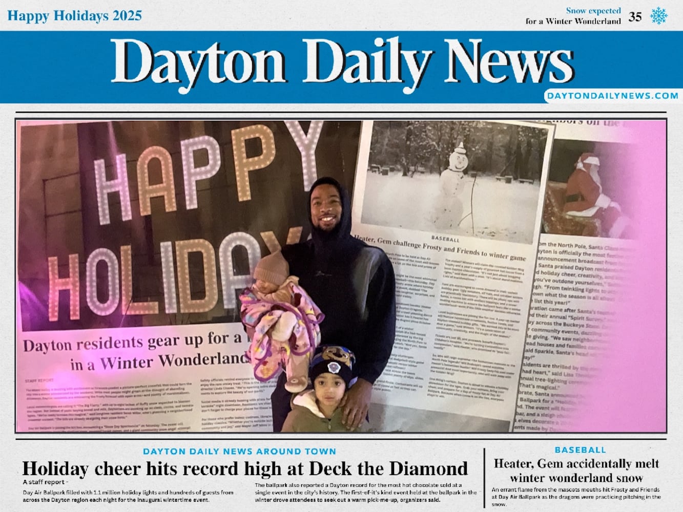 "Front Page News" photobooth at Deck the Diamond