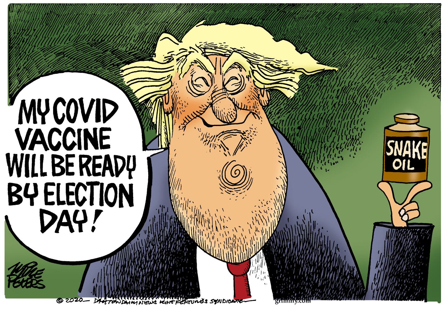 From the left editorial cartoon (Peters)