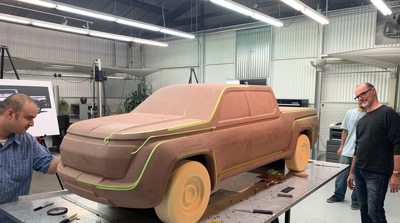 Lordstown Motors engineers work on designing clay models of the all-electric Endurance pickup. Lordstown Motors.
