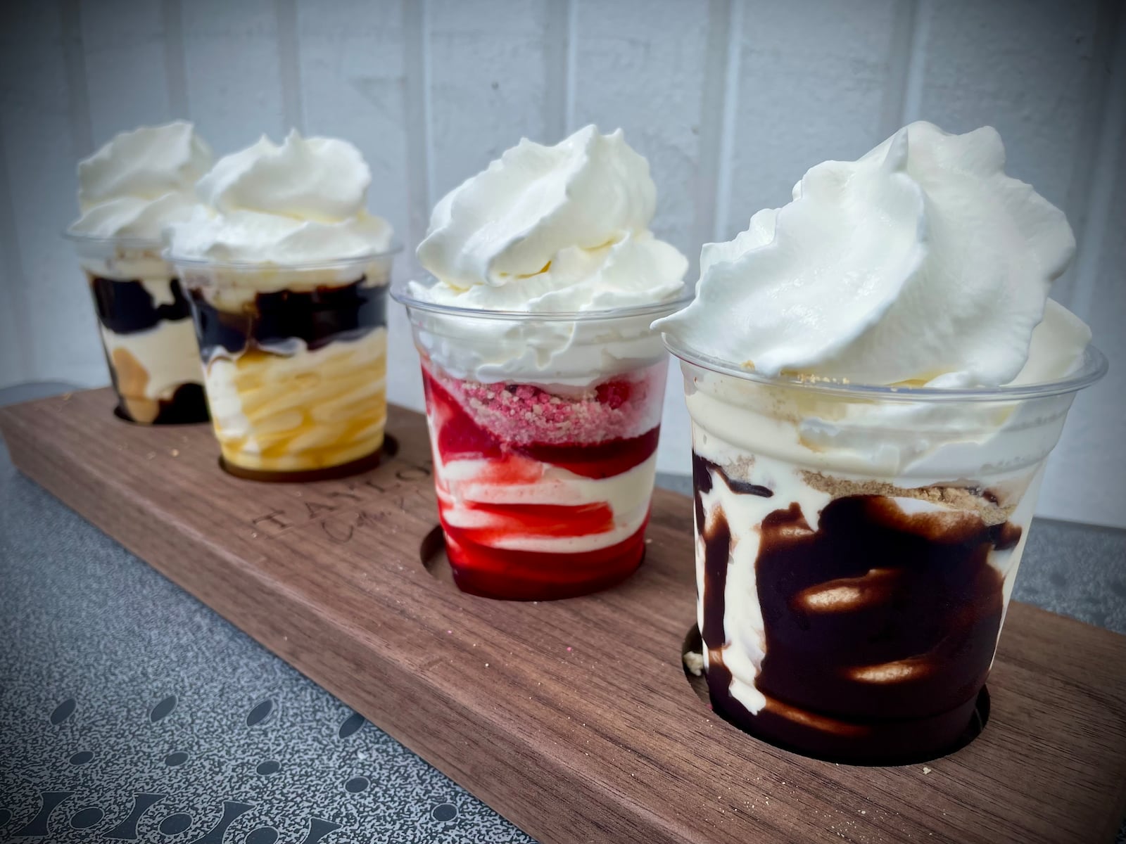 Since opening in October, Taylor’s Coffee & Creamery in Waynesville has added several new items to their menu including ice cream sundae flights. NATALIE JONES/STAFF