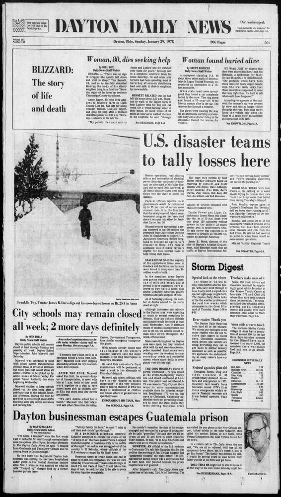 Winter Blizzard of 1978 Dayton