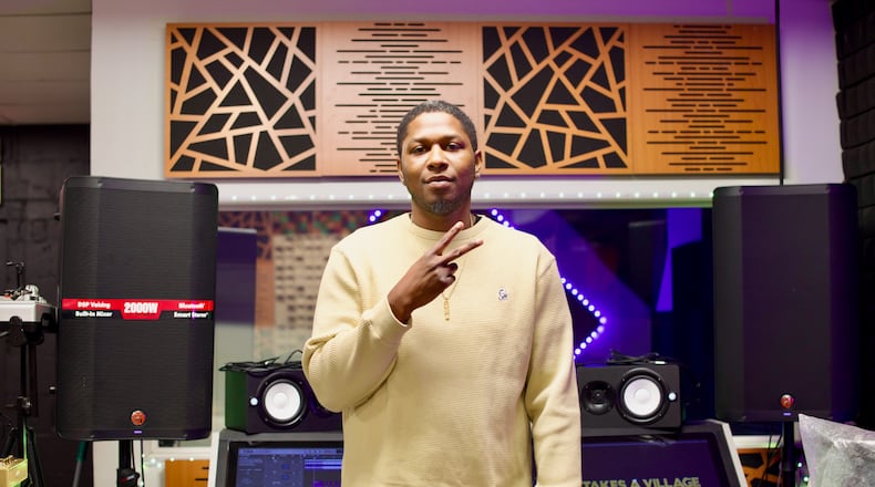 Rapper and producer Blanch Robinson at It Takes a Village Studios in Dayton. Photo credit: Brandon Berry