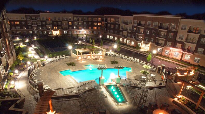 A $25 million luxury apartment complex called The Allure, seen here in a rendering, will be located behind Cross Pointe Shopping Center in Centerville. CONTRIBUTED