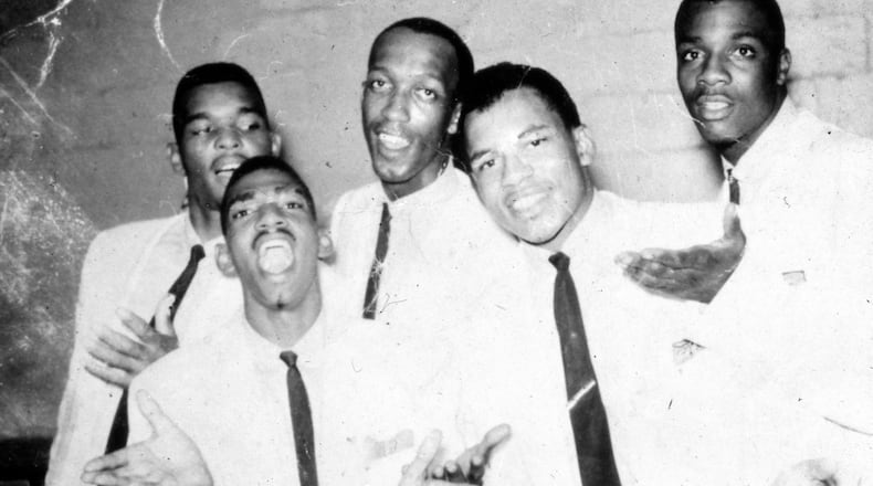 In the late 1950s, Dayton singing group the El Vireos, (left to right) Charles Hill, Frank William, Bing Davis, Levoy Fredericks and Sonny Jackson, were an integrated group with an all-white backing band. CONTRIBUTED