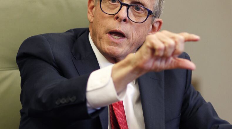 Ohio Attorney General and candidate for Ohio Governor, Mike DeWine, visited Cox Media Group Ohio on Friday, September 7, 2018 to take questions from reporters and editors. TY GREENLEES / STAFF