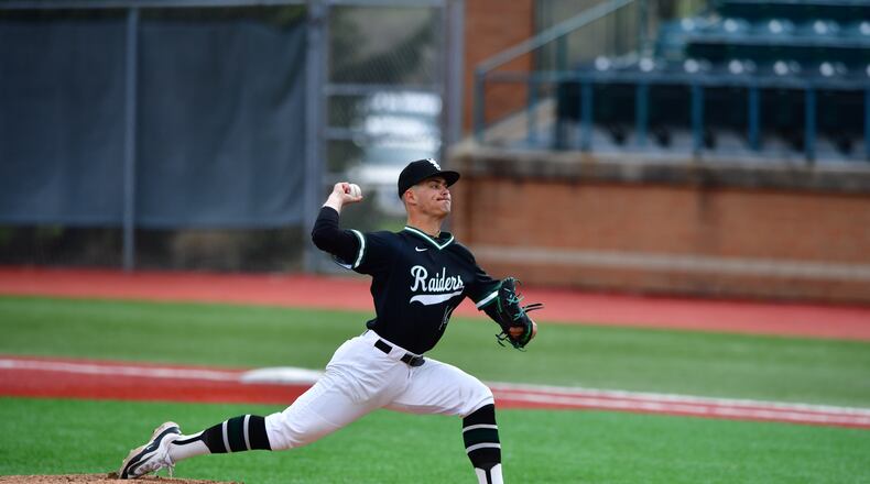 Wright State's Jake Shirk fires a pitch plateward during a game earlier this season. Joe Craven/Wright State Athletics