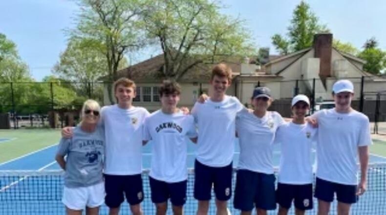 The district-bound Lumberjacks (L-R) coach Kim Gilbert, Max McCloskey, Jack Smallwood, Andrew Rich, Arick Baldwin, Rohan Haack and Noah Boyce - Contributed