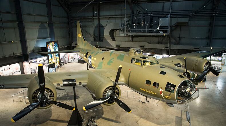 Boeing B-17F Memphis Belle on display in the World War II Gallery at the National Museum of the U.S. Air Force. U.S. AIR FORCE PHOTO/KEN LAROCK