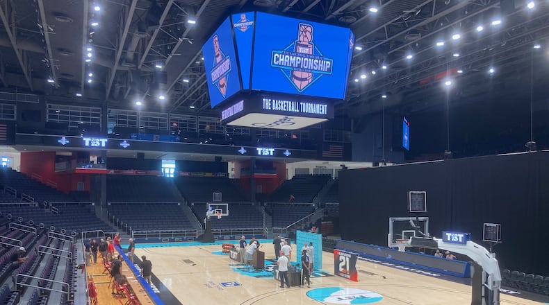 The scene at UD Arena on Thursday, July 29, 2021, during a press conference for The Basketball Tournament. David Jablonski/Staff