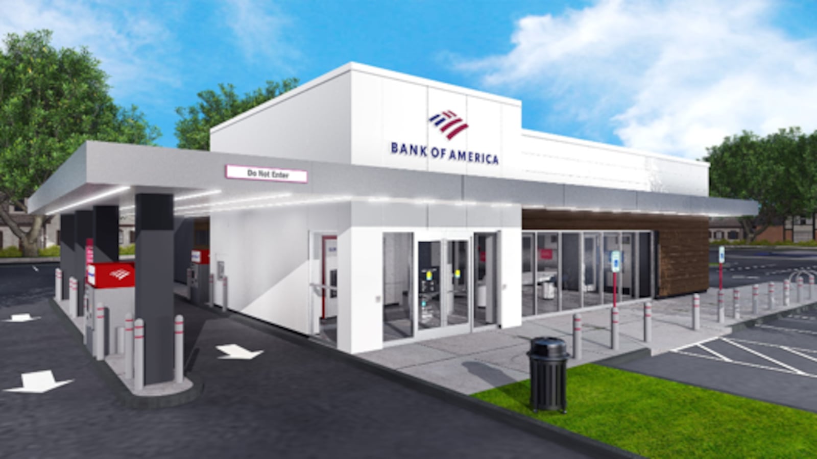 A rendering of the Harrison Twp. Branch. PROVIDED BY BANK OF AMERICA.