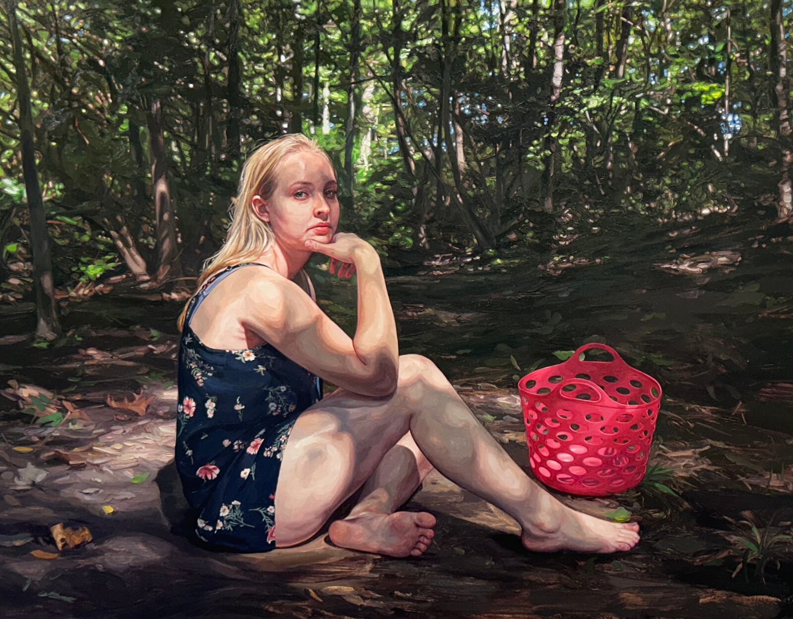 "Victorine, By Herself", 2019, Oil on canvas, by Laura Sanders. The painting references Manet's "The Luncheon on the Grass". HANNAH KASPER/CONTRIBUTED