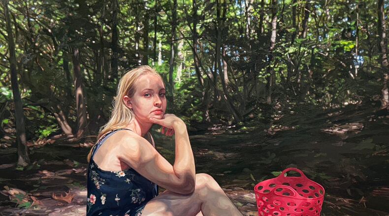 "Victorine, By Herself", 2019, Oil on canvas, by Laura Sanders. The painting references Manet's "The Luncheon on the Grass". HANNAH KASPER/CONTRIBUTED