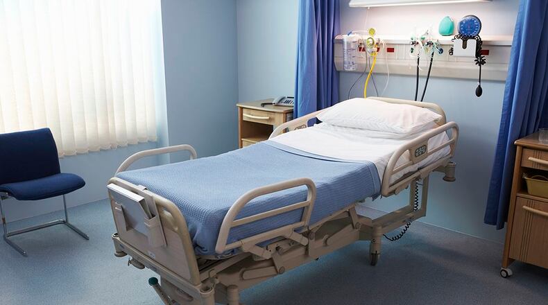 Stock photo of a hospital bed.