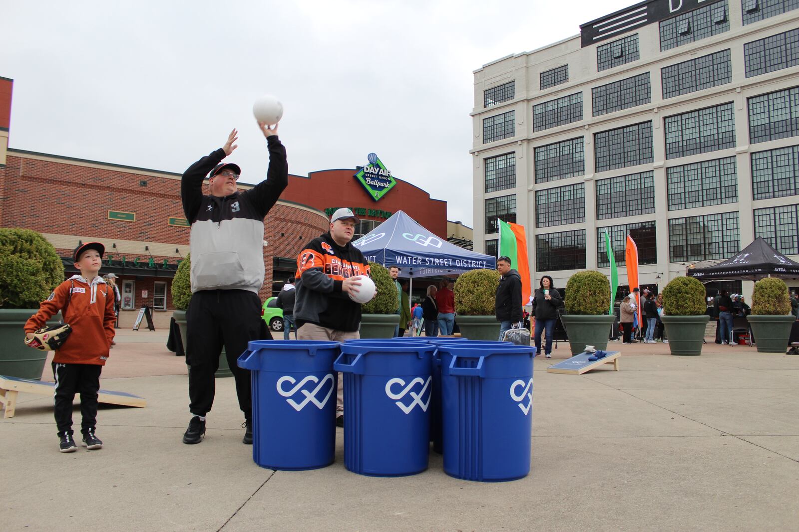 On the select nights of May 3, June 14 and August 23, the Water Street District has partnered with the Dayton Dragons to present “Party at the Plaza,” a free community event featuring games, performances, goodies and more. CONTRIBUTED PHOTO