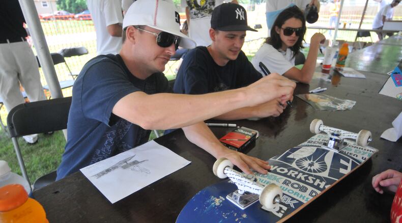 Back in 2008, professional skateboarder and Kettering native Rob Dyrdek signs autographs at DC/AWS Kettering Skate Park as part of Go Skateboarding Day. (Staff photo by Samantha Grier)