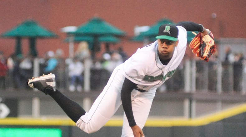Dragons pitcher Hunter Greene. MARC PENDLETON / STAFF
