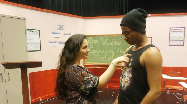Elisa Fuentes and Naman Clark appear in Sinclair Community College’s Student Series presentation of Lin-Manuel Miranda’s musical “21 Chump Street” May 24-26 in Sinclair’s Black Box Theatre, Building 2, Fourth Floor. CONTRIBUTED