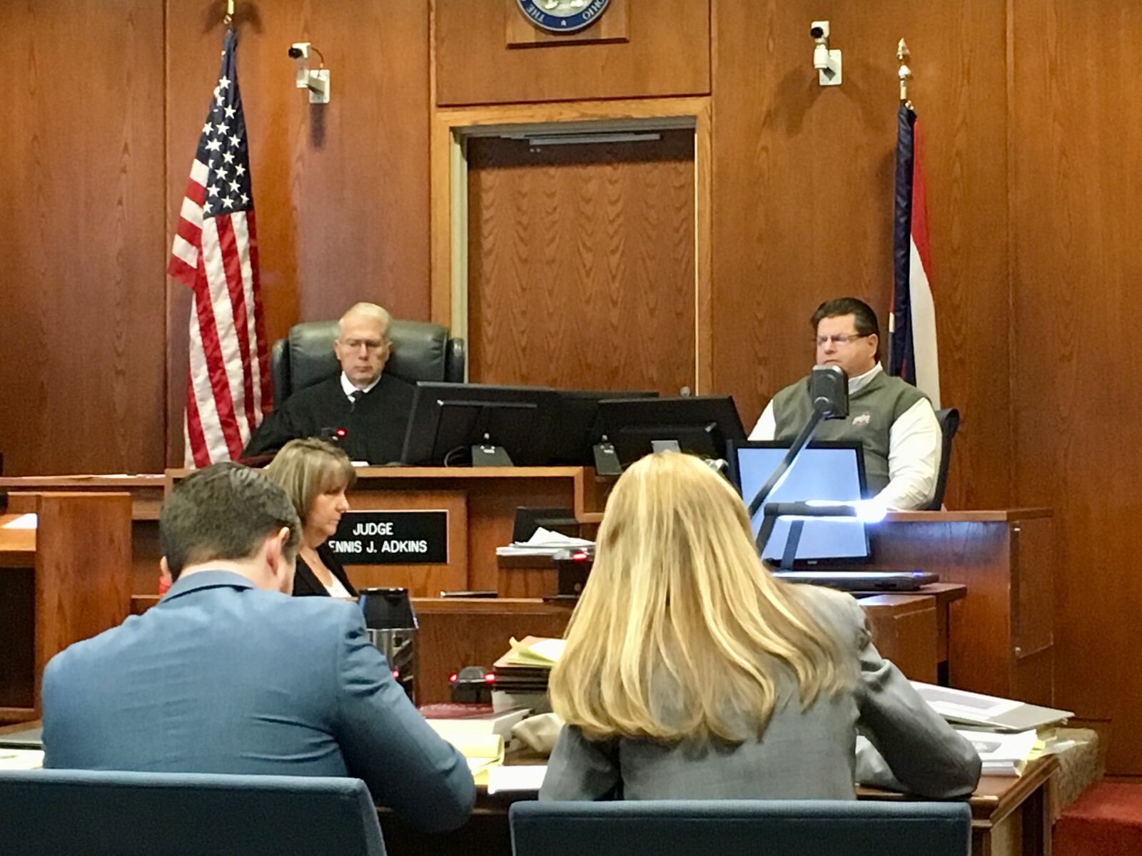 Buckeye Association of Club Executives (BACE) Ohio executive director Greg Flaig testifies during Monday’s continuation of a preliminary injunction hearing against The Harem. MARK GOKAVI/Staff