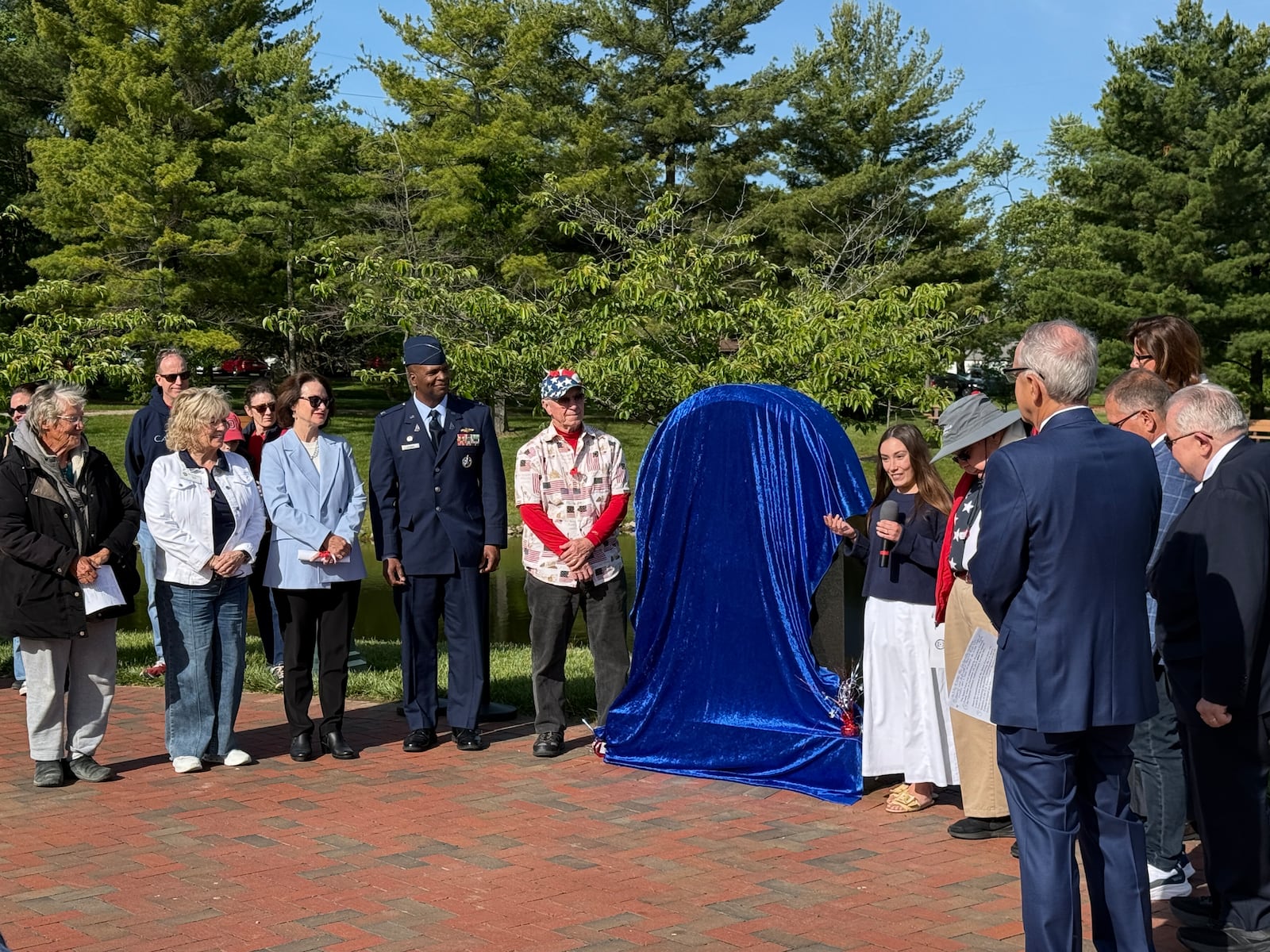 Centerville's Memorial Day Ceremony, held at Stubbs Park, featured the official unveiling of its new Space Force Memorial. Photos by Alex Cutler