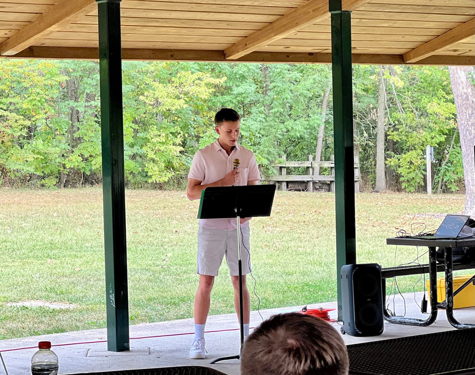 Case Ryan spoke Sunday about Charlie Kirk's legacy and shared that he often watched and listened to Kirk's content with his dad, Sean, who organized Sunday's memorial event. AIMEE HANCOCK/STAFF