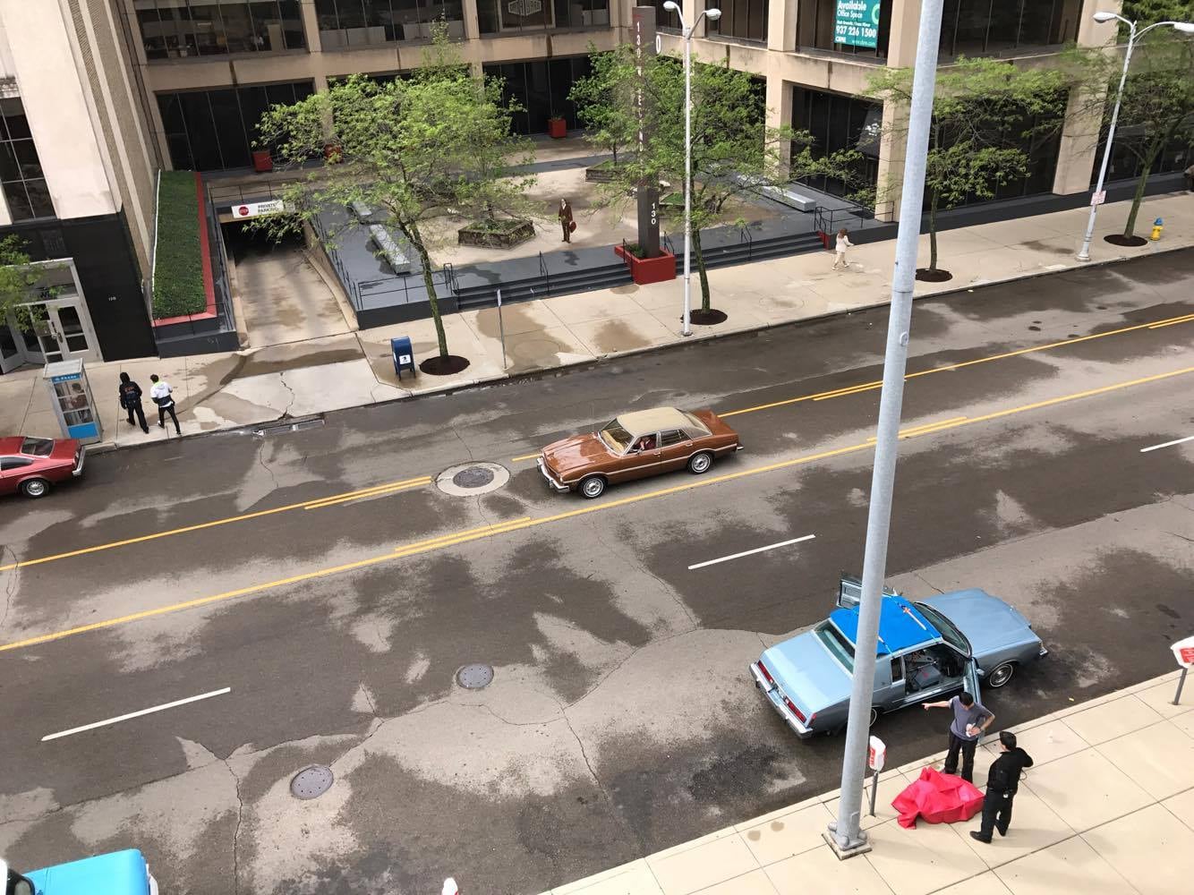 Scenes from the Robert Redford movie filming in downtown Dayton