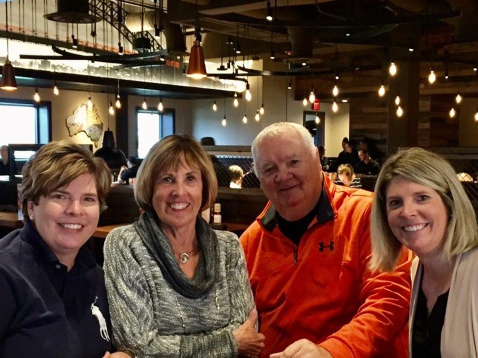 A family get together three years ago at Outback steak house: Melissa, Anne, John, Melinda. CONTRIBUTED
