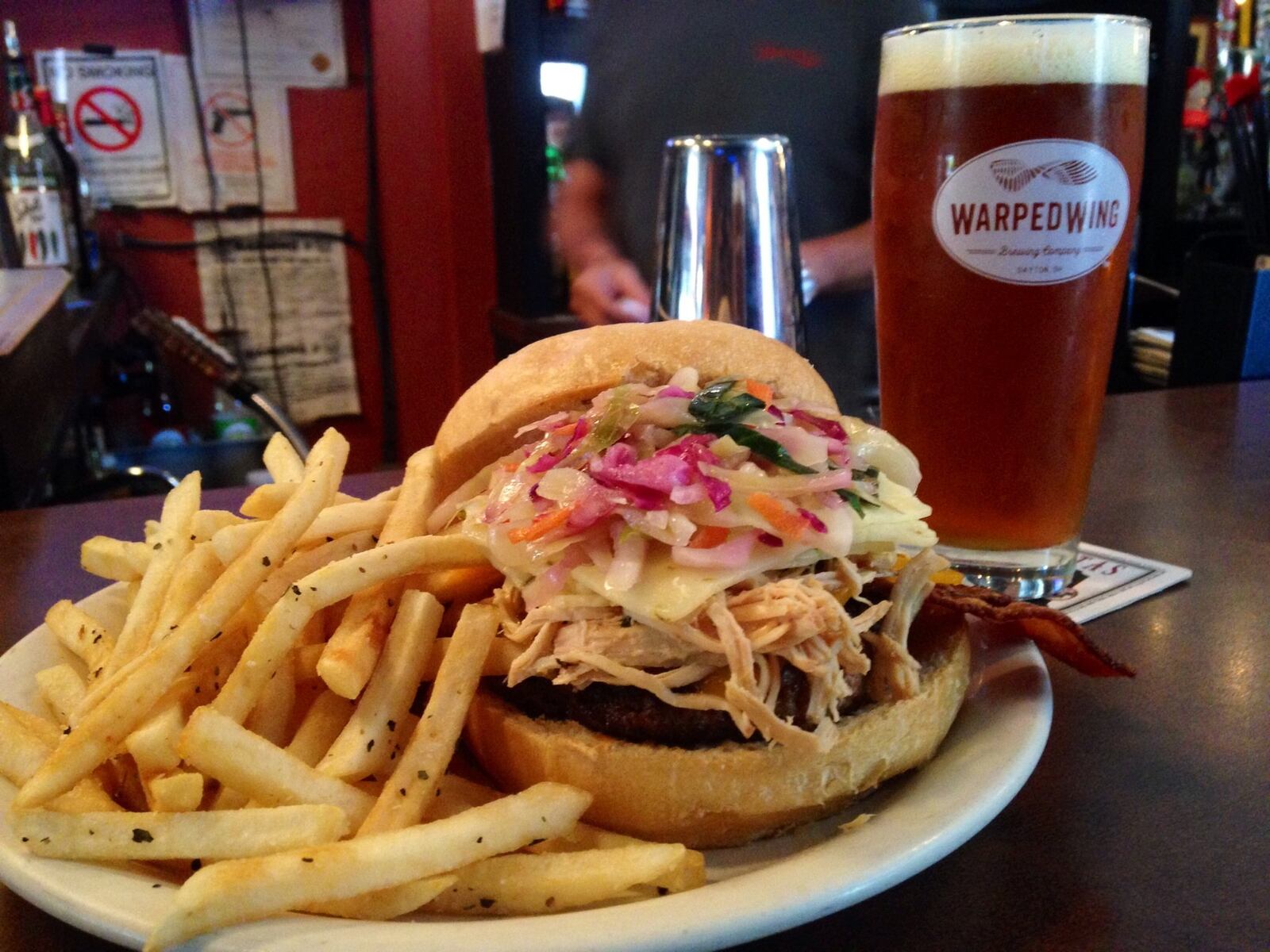 Lucky’s Taproom’s Hearse Burger (Staff photo by Amelia Robinson)