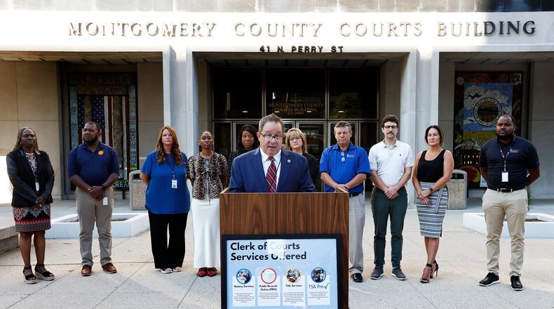 Montgomery County Clerk of Courts Mike Foley has pleaded not guilty to all public corruption charges filed against him earlier this year. MARSHALL GORBY\STAFF