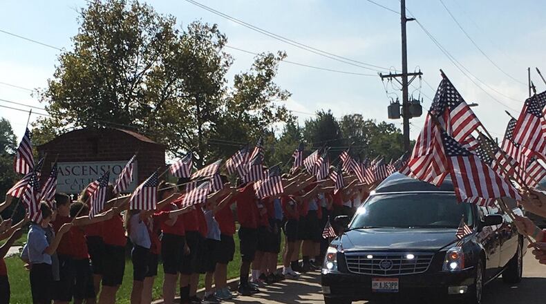 On Wednesday the sixth, seventh, and eighth grade students at Ascension School in Kettering honored a veteran who had no surviving family at his funeral. A veterans group held the funeral for him. CONTRIBUTED