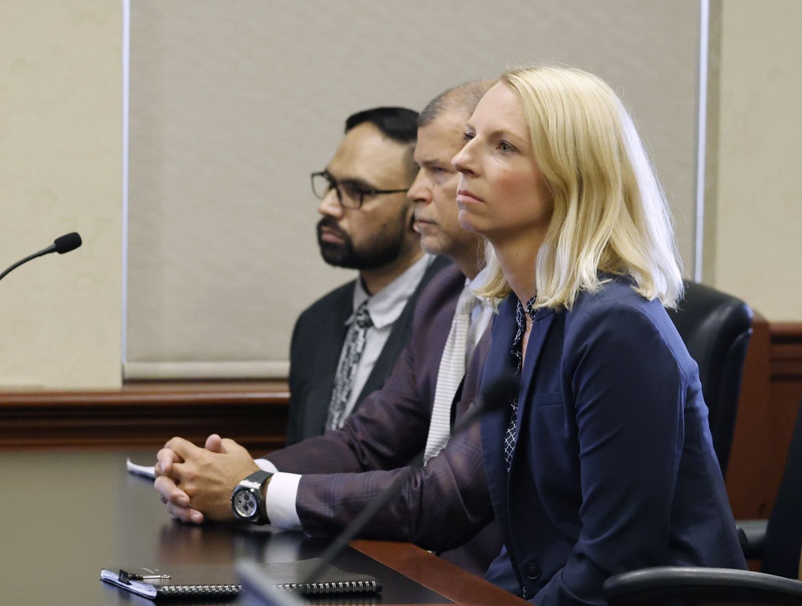 Quadruple homicide suspect Gurpreet Singh appeared in Judge Gregory Howard's courtroom for the first time with his new attorneys Mark Wieczorek and Alex Deardorff Tuesday, June 6, 2023 in Hamilton. NICK GRAHAM/STAFF