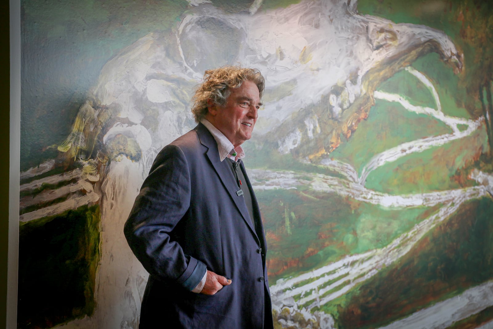Artist Jamie Wyeth is pictured at a press preview of "Unsettled" at the Brandywine Museum of Art. 
Photo credit: Brandywine Museum of Art.