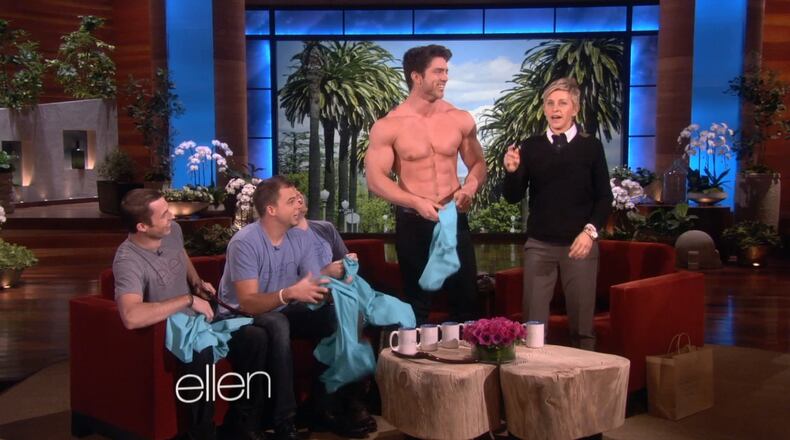 The Cream Pies will sing “We Love You, Ellen” on an episode of the Ellen Show airing today at 4 p.m. on WHIO-TV. They are (left to right) Dan Burtenshaw, Dan Cox, Stevie Brock and Bill Reilich.