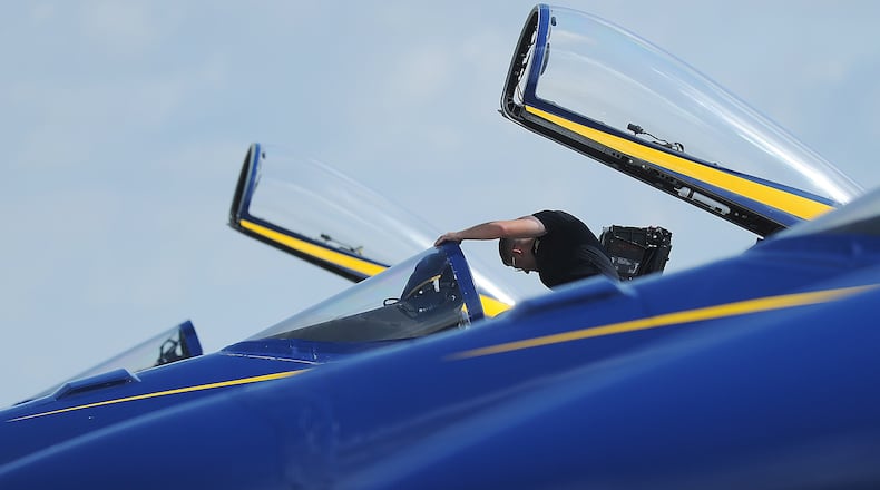 The U.S. Navy Blue Angels team arrived in Dayton on Thursday July 28, 2022. The team will perform at the CenterPoint Energy Dayton Air Show Presented by Kroger this weekend. MARSHALL GORBY\STAFF