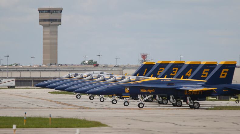 The U.S. Navy Blue Angels are back at the Vectren Dayton Air Show.   TY GREENLEES / STAFF