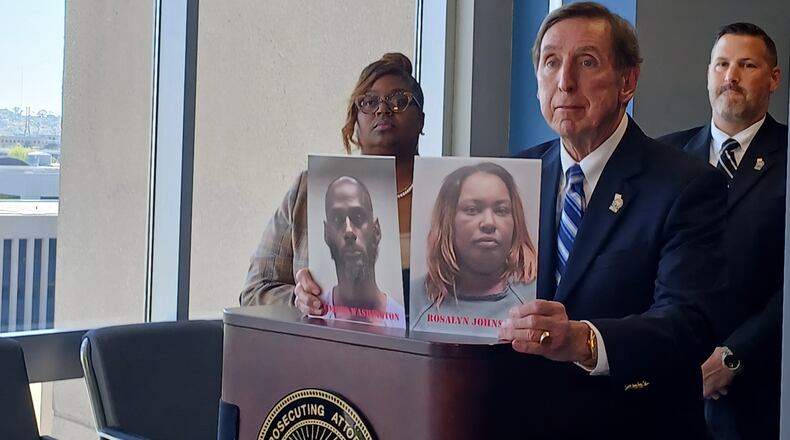 Montgomery County prosecutor Mat Heck Jr. and Montgomery County recorder Stacey Benson-Taylor talked about a case of quitclaim deed fraud during a press conference on Thursday afternoon.