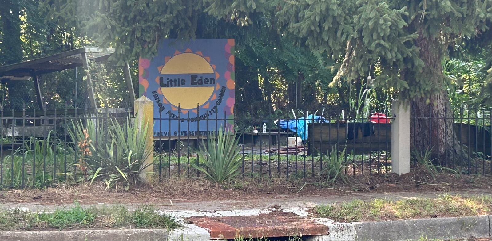 An informal park on Dayton's Paul Laurence Dunbar Street, nicknamed Little Eden and used by local schools, was the site of a homeless encampment in summer 2024. JEREMY P. KELLEY / STAFF