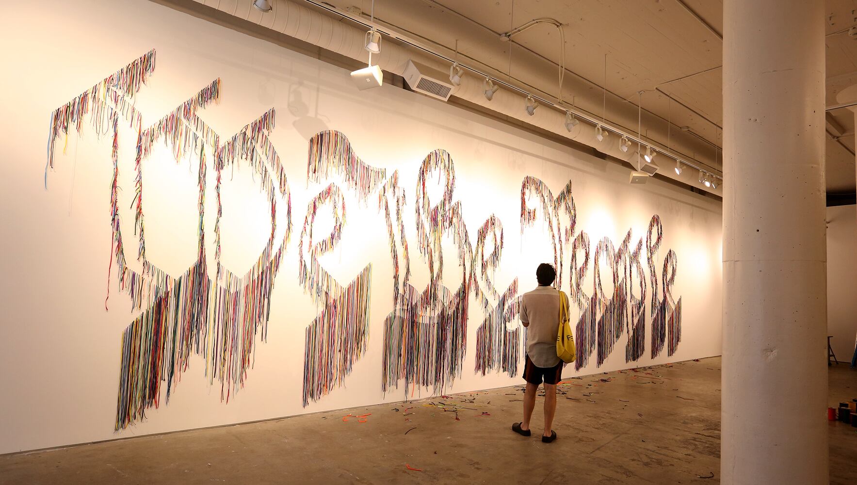 PHOTOS: Thousands of shoelaces combine in artwork commemorating the U.S. Constitution