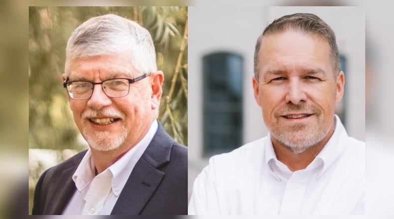 Kettering City Councilmen Bob Scott, left, and Bryan Suddith are running for mayor in the Nov. 4, 2025, general election. CONTRIBUTED