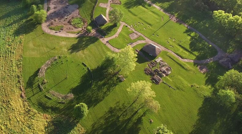 The village site occupies approximately 3 acres.  The SunWatch Indian Village/Archaeological Park is nestled in mature trees along the Great Miami River south of Dayton. TY GREENLEES / STAFF