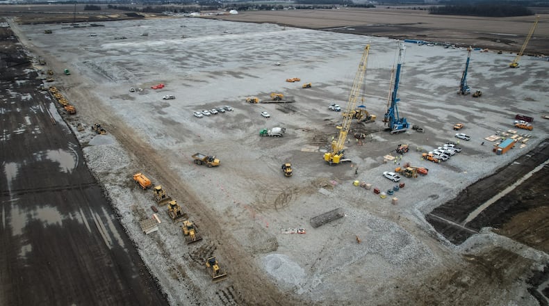 The new joint venture Honda/ LG Energy Solution EV Battery Plant near Jeffersonville is the size of 78 football fields and will employ over 2,000 people. JIM NOELKER/STAFF