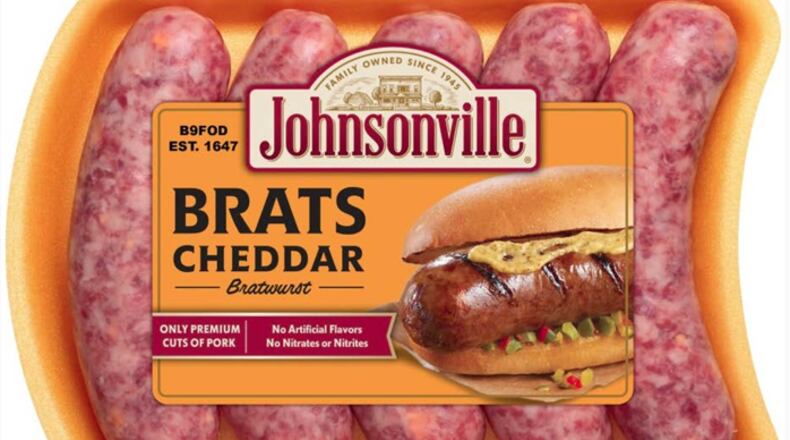 Recalled Johnsonville cheddar bratwurst