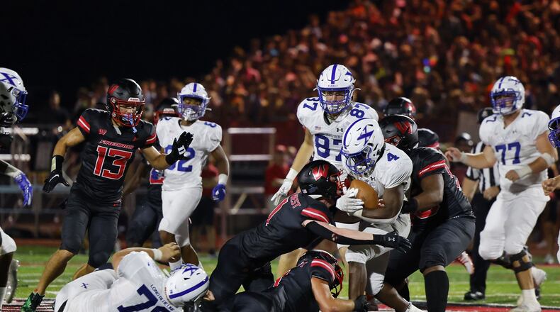 Lakota West defeated St. Xavier 16-13 Friday, Aug. 19, 2022 at Lakota West High School in West Chester Township. NICK GRAHAM/STAFF