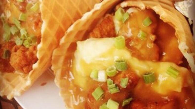 Lily's Bistro's famous Fried Chicken Waffle Cone, available on Sept. 15, 2019, during Taste of the Oregon District. CONTRIBUTED