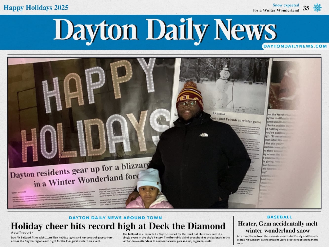 "Front Page News" photobooth at Deck the Diamond