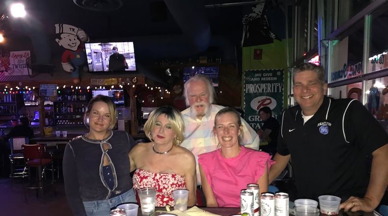 Jackie Brennan at an entertainment spot in the Banks area of Cincinnati on her first night out with her friends in the local media in April of 2021. From left to right: Lindsay Patterson, former Cincinnati Enquirer, ESPN1530/WLW and Spectrum reporter now an AllBengals contributor and reporter with Q102; Jackie Brennan; Dayton Daily News columnist Tom Archdeacon; Katherine Terrell, now the ESPN Saints reporter and previously ESPN Bengals reporter; and Jay Morrison, now Bengals reporter for SportsIllustrated.com and previously Bengals reporter with The Athletic and the Dayton Daily News. CONTRIBUTED PHOTO
