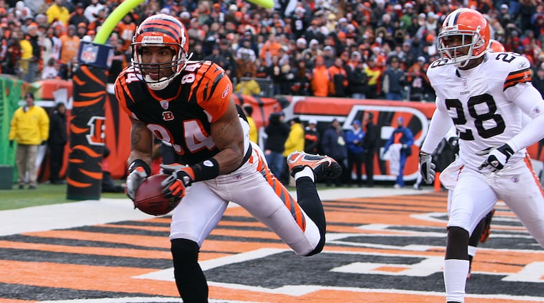CINCINNATI - DECEMBER 23: T. J. Houshmandzadeh #84 of the Cincinnati Bengals catches a touchdown pass during the NFL game against the Cleveland Browns at Paul Brown Stadium December 23, 2007 in Cincinnati, Ohio. (Photo by Andy Lyons/Getty Images)   Interactive Chart: Series history game-by-game look | Also Remember this from 1989? Sam Wyche’s infamous “You don’t live in Cleveland, you live in Cincinnat" | More Bengals coverage