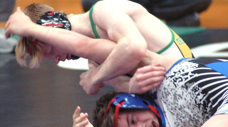Northmont sophomore Andrew Knick (top) is a returning state qualifier. JOHN CUMMINGS / WRESTLING