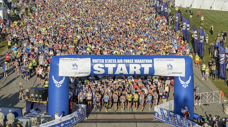 The 23rd Air Force Marathon will take place Sept. 21 at Wright-Patterson Air Force Base with thousands of runners from around the world scheduled to participate in the event. (U.S. Air Force photos/graphics)