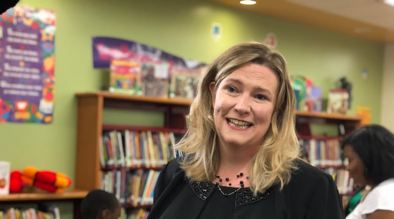 Dayton Mayor Nan Whaley at a local school. CORNELIUS FROLIK / STAFF
